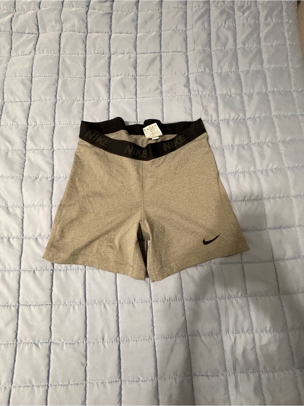 Nike Women’s Heather Gray Athletic Shorts with Black Waistband